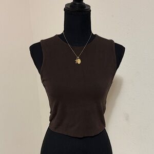 Zara Dark Brown Crop Top
